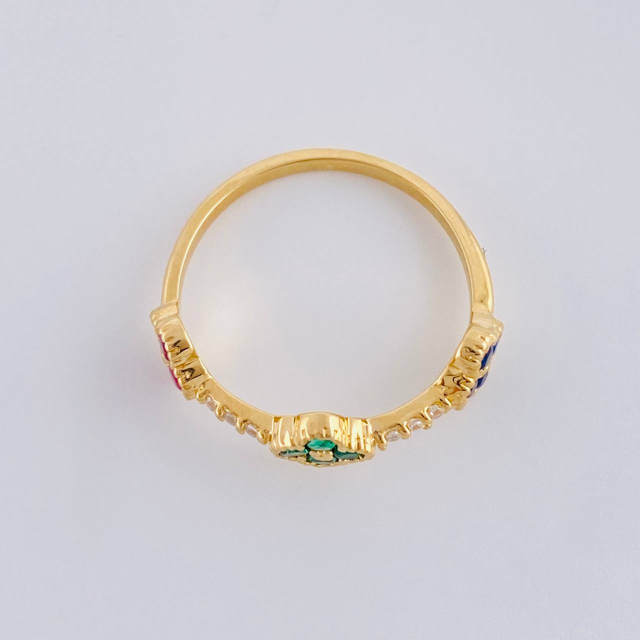 Anillo Trío Trebol 2.75 g / T7 3/4 Oro Amarillo 18K