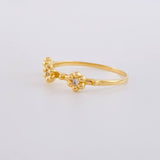 Anillo Trío Flores 1.6 g / T7 Oro Amarillo 18K