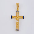 Dije Cruz Cristo Tornillo 7.85 g / 5.2 cm Dos Oros Amarillo Blanco 18K