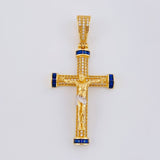 Dije Cruz Cristo Tornillo 7.85 g / 5.2 cm Dos Oros Amarillo Blanco 18K