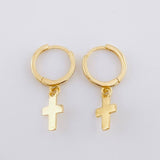 Candongas Cruz 1.5 g / 3.2 cm Oro Amarillo 18K