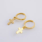 Candongas Cruz 1.5 g / 3.2 cm Oro Amarillo 18K