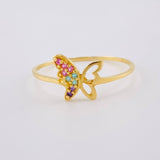 Anillo Silueta Mariposa 1 g / T7 1/2 Oro Amarillo 18K