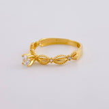 Anillo Solitario Conchas Infinitas 1.7 g / T6 1/2 Oro Amarillo 18K