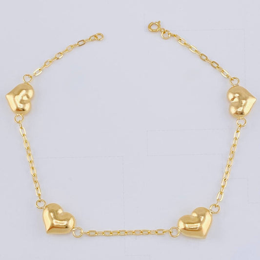 Pulso Cajón Corazon 2.75 g / 19.5 cm / 1.7 mm Oro Amarillo 18K