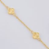 Pulso Cajón Trebol Diamantado 2.85 g / 18.5 cm / 1.6 mm Oro Amarillo 18K