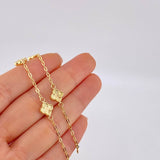 Pulso Cajón Trebol Diamantado 2.85 g / 18.5 cm / 1.6 mm Oro Amarillo 18K