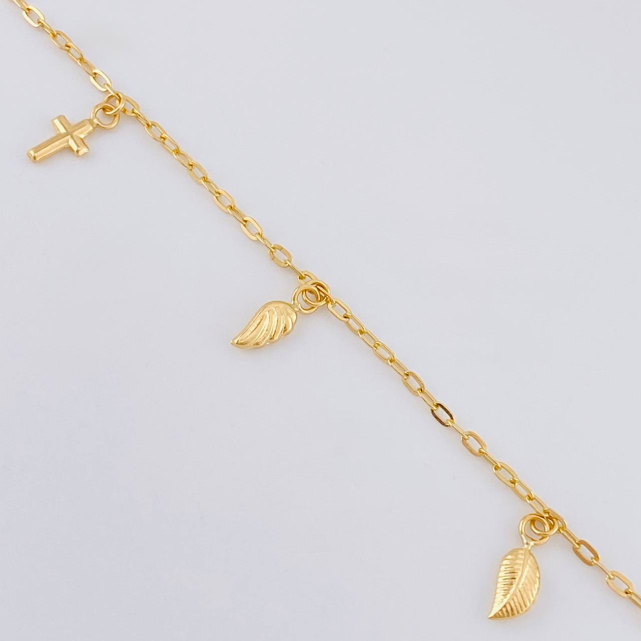 Tobillera Cajón Dijes Colgantes 2.9 g / 23 cm / 1.7 mm Oro Amarillo 18K