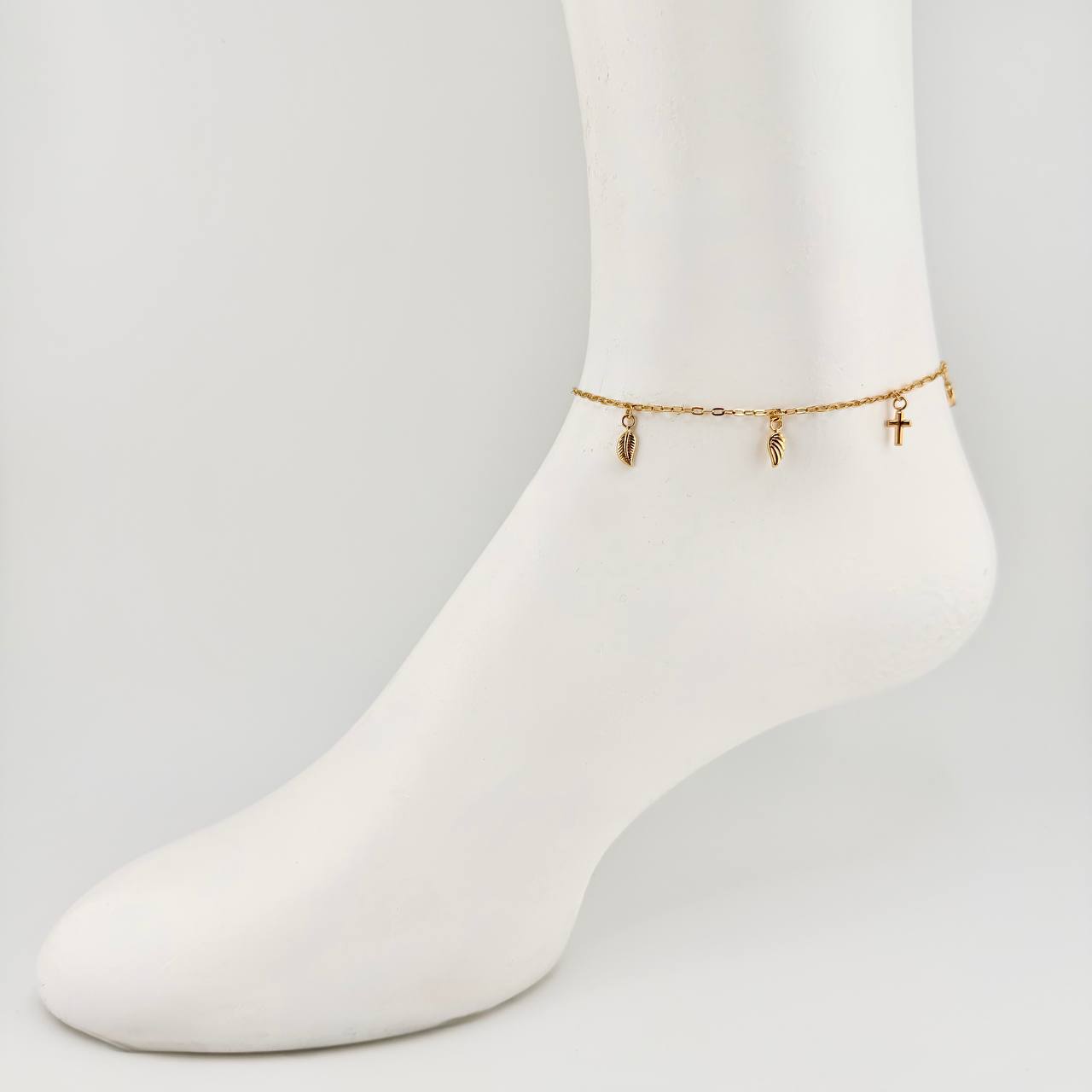 Tobillera Cajón Dijes Colgantes 2.9 g / 23 cm / 1.7 mm Oro Amarillo 18K