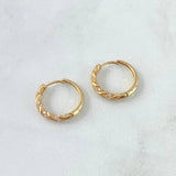 Candongas Baston 3.4gr / 1.7cm / Circones Blancos  Oro Amarillo 18K ©