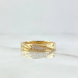 Anillo Seda 2.55gr / T6 1/2 / Circones Blancos Oro Amarillo 18K *