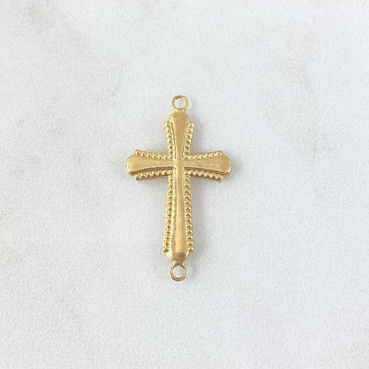 Herraje Cruz Bordeada 0.9gr / 2.3cm / Oro Amarillo 18K
