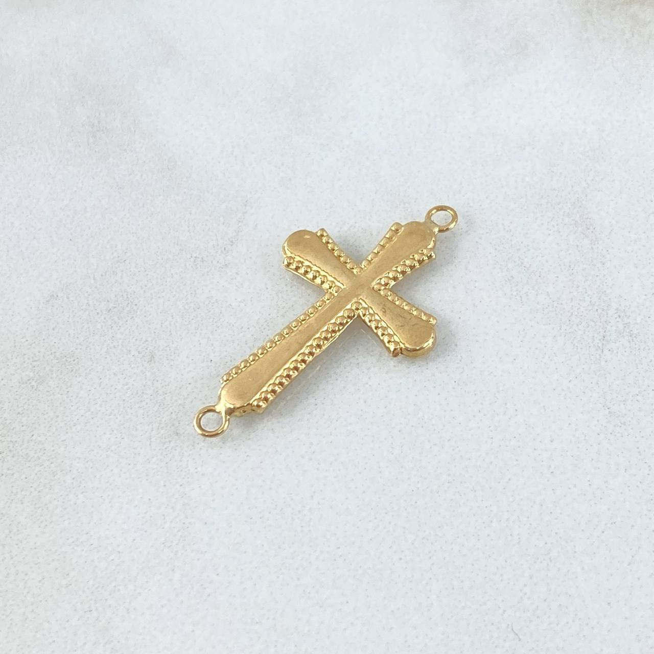 Herraje Cruz Bordeada 0.9gr / 2.3cm / Oro Amarillo 18K