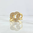 Anillo Corazón En Lazos 4.55gr / T6 1/4 / Circones Blancos Oro Amarillo 18K