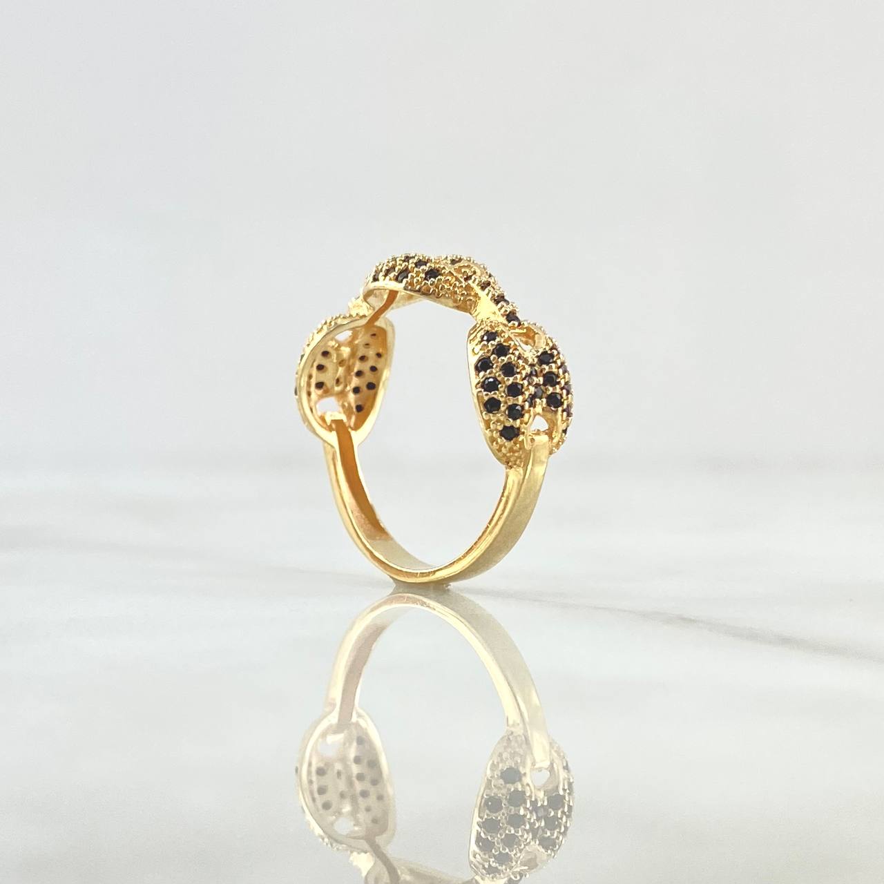 Anillo Anillo Retazo GC 3.55gr / T7 3/4 / Circones Negros Oro Amarillo 18K