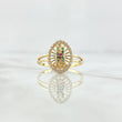 Anillo Virgen Guadalupe En Red 2.3gr / T9 3/4 / Circones Blancos Verdes Y Fucsias Oro Amarillo 18K