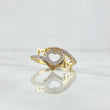 Anillo MOM 2.4gr / T5 3/4 / Circones Blancos Oro Amarillo 18K