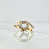 Anillo MOM 2.4gr / T5 3/4 / Circones Blancos Oro Amarillo 18K