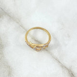 Anillo MOM 2.4gr / T5 3/4 / Circones Blancos Oro Amarillo 18K