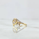 Anillo MOM 2.4gr / T5 3/4 / Circones Blancos Oro Amarillo 18K