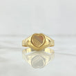 Anillo Sello Corazón 2.1gr / T9 1/4 / Texturizado Tres Oros 18K