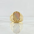 Anillo Sello Ovalo Con Marco 3.2 g / T10 3/4 Tres Oros 18K