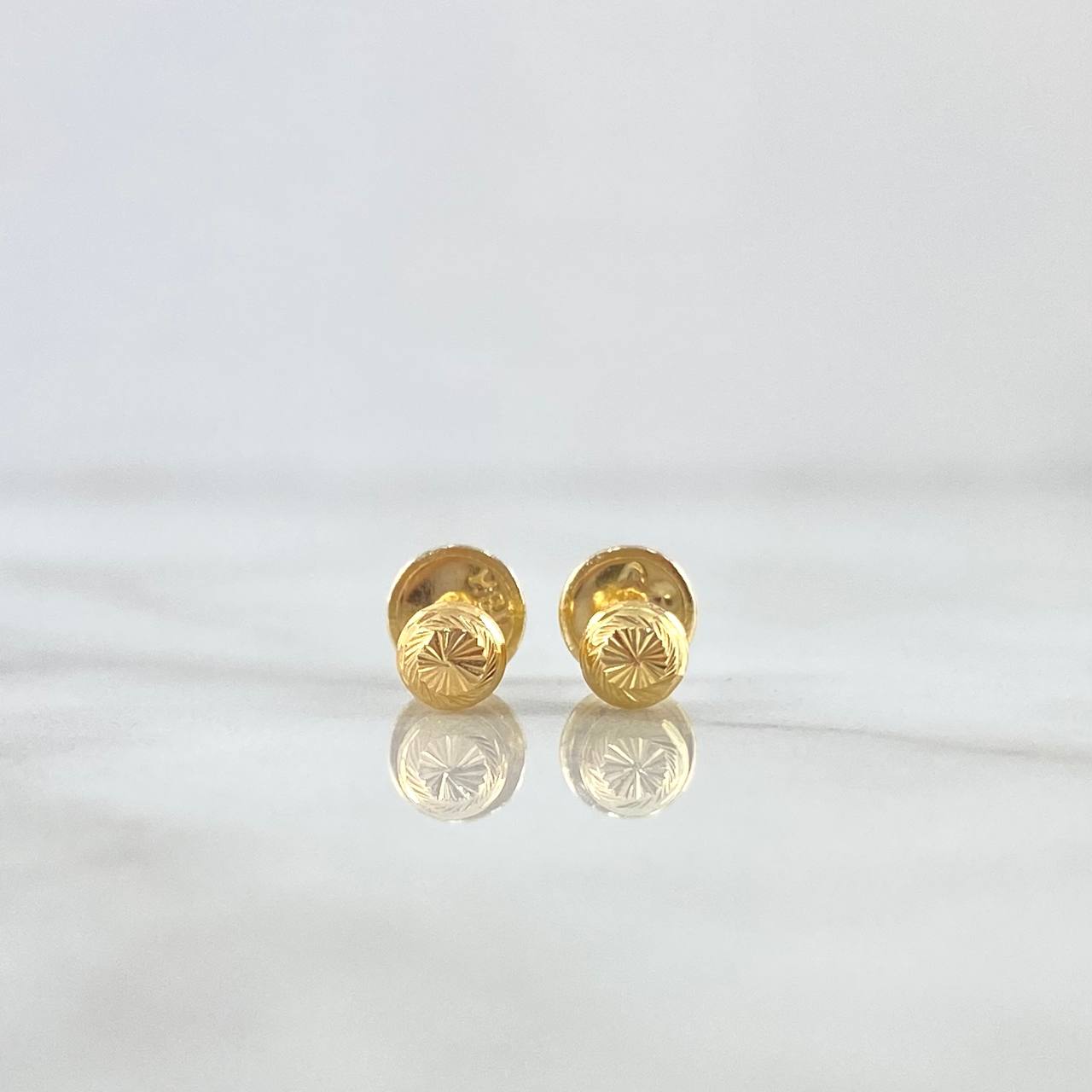 Topos Bola 0.55gr / 4mm Diamantado Lineal Oro Amarillo 18K ©