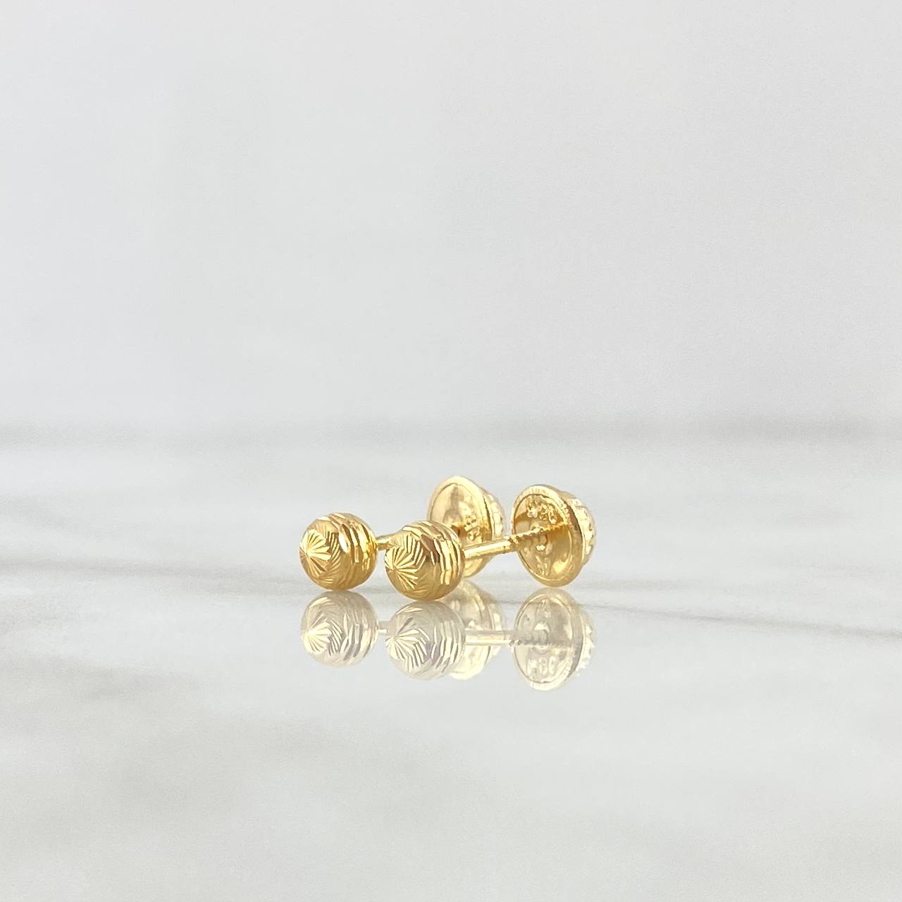 Topos Bola 0.55gr / 4mm Diamantado Lineal Oro Amarillo 18K ©