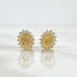 Topos Virgen Maria 0.85gr / 8mm Circones Blancos Oro Amarillo 18K