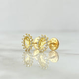 Topos Virgen Maria 0.85gr / 8mm Circones Blancos Oro Amarillo 18K