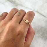Anillo GC 1.5gr / T8 / Circones Blancos Oro Amarillo 18K *