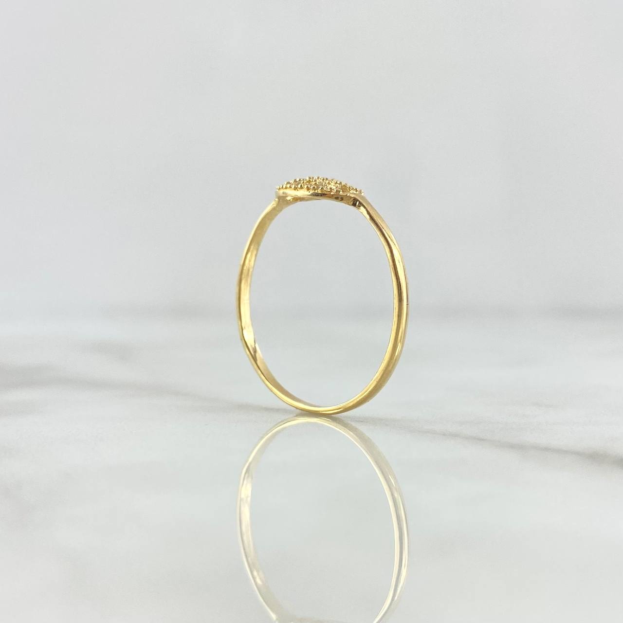 Anillo GC 1.05gr / T6 1/4 / Circones Blancos Oro Amarillo 18K
