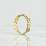 Anillo Corazones Intercalados 2.6gr / T6 1/2 / Circones Blancos - Lisos Oro Amarillo 18K *