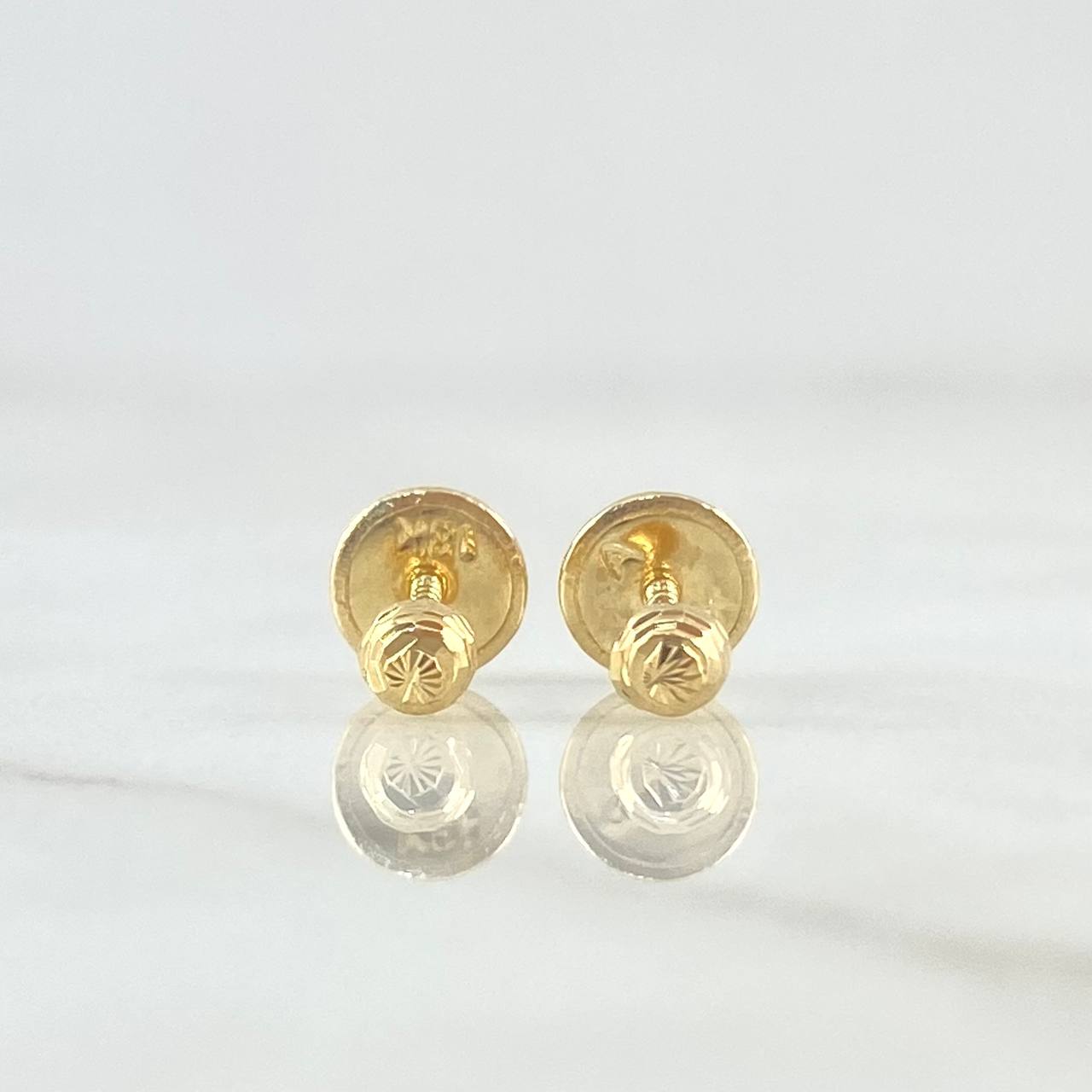 Topos Media Bola 0.4gr / 3mm Diamantado Lineal Oro Amarillo 18K