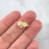 Herraje Corazón Texturizado 0.65gr / 1.7cm / Cruzado Oro Amarillo 18K