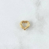 Herraje Corazon 0.3gr / 0.8cm / Silueta Oro Amarillo 18K *