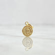 Dije Letra D 0.35gr / 1.5cm / Circulo Texturizado Rustico Oro Amarillo 18K