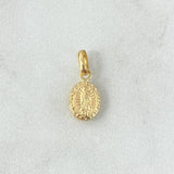 (revision)Dije Virgen Guadalupe 0.4gr / 1.6cm / Ovalo Troquelado Oro Amarillo 18K