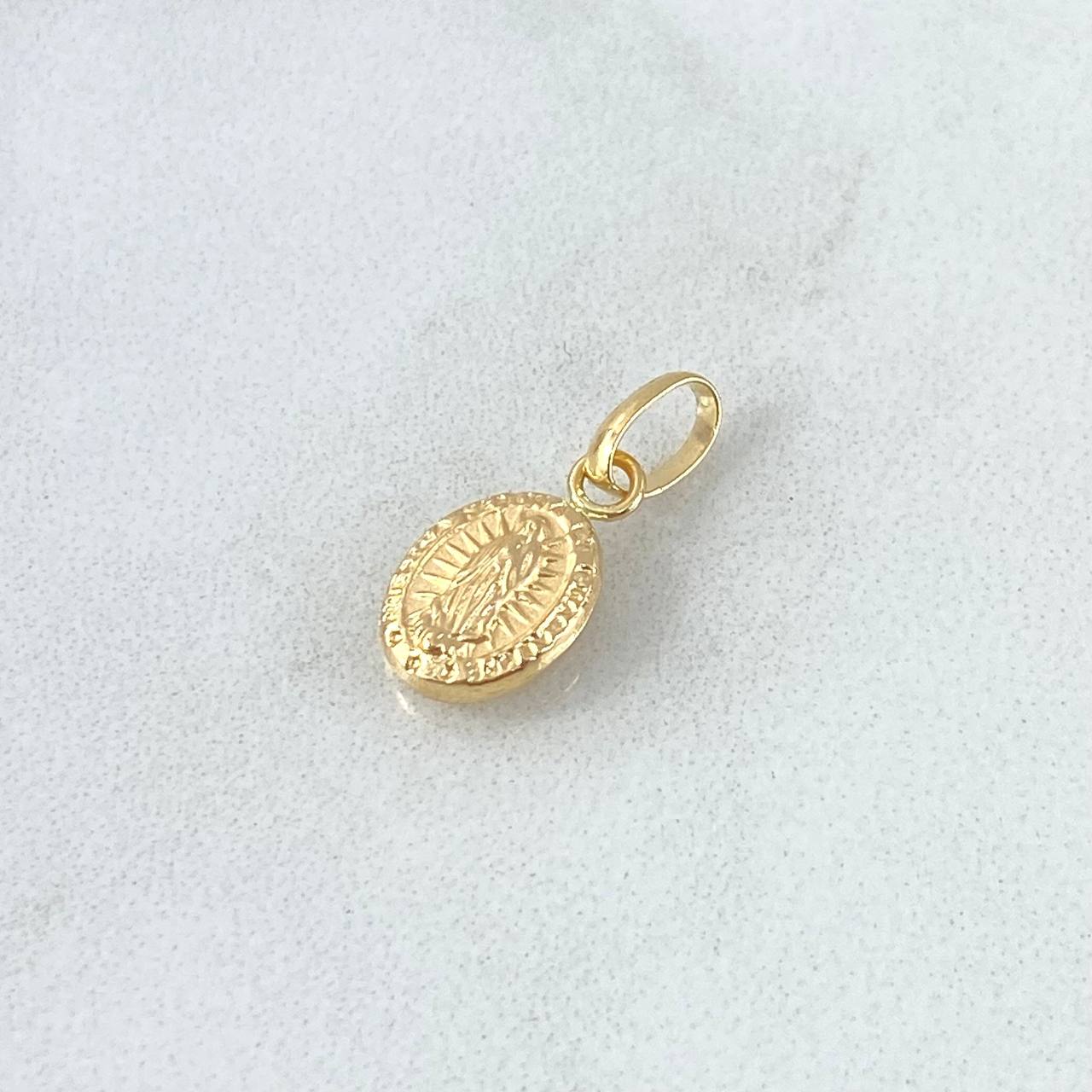 Dije Virgen Guadalupe 0.3gr / 1.5cm / Ovalo Troquelado Oro Amarillo 18K