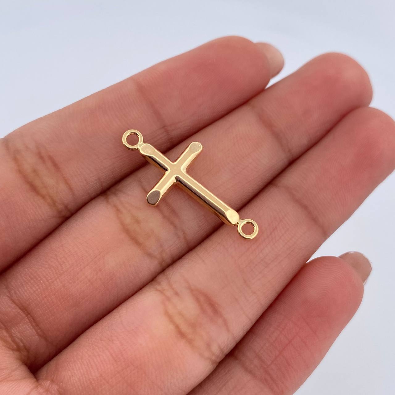 Herraje Cruz 0.5gr / 2.5cm / Troquelado Oro Amarillo 18K &