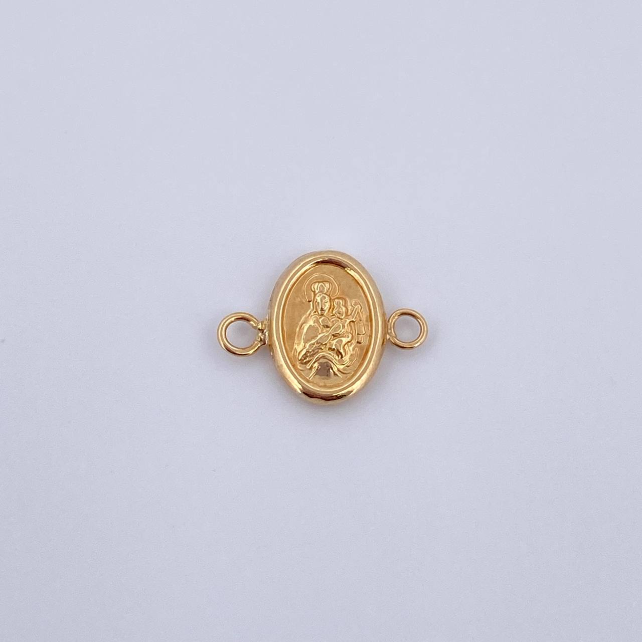Herraje Sagrado Corazon 0.45gr / 1.4cm / Doble Faz Virgen Del Carmen Troquelado Oro Amarillo 18K &