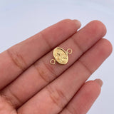Herraje Sagrado Corazon 0.45gr / 1.4cm / Doble Faz Virgen Del Carmen Troquelado Oro Amarillo 18K &
