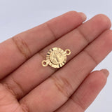 Herraje San Benito 0.9gr / 1.8cm / Diamantado Oro Amarillo 18K &