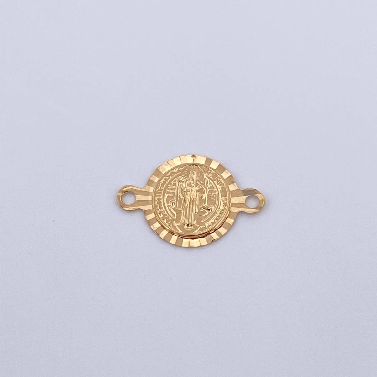 Herraje San Benito 1.15gr / 2cm / Diamantado Oro Amarillo 18K