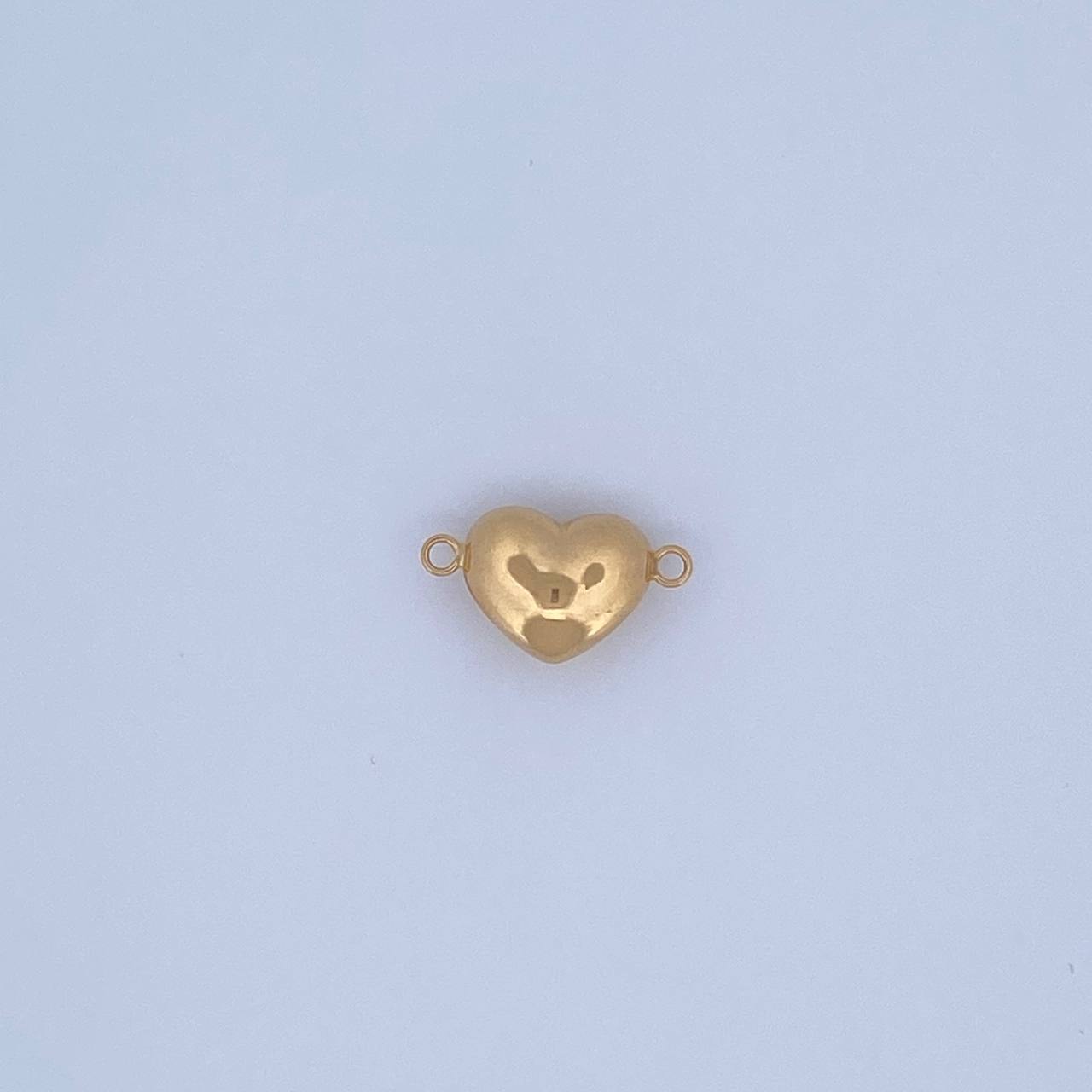 Herraje Corazon 0.75gr / 1.7cm / Soplado Oro Amarillo 18K &