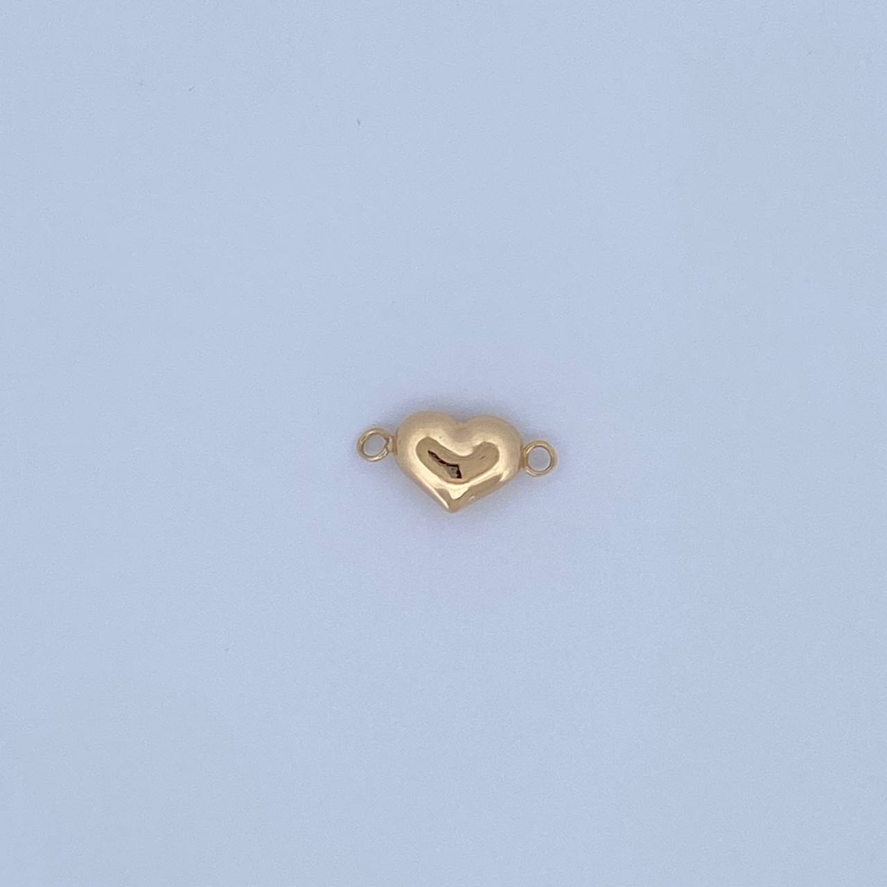 Herraje Corazon 0.45gr / 1.5cm / Soplado Oro Amarillo 18K &