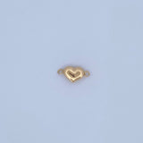 Herraje Corazon 0.45gr / 1.5cm / Soplado Oro Amarillo 18K &