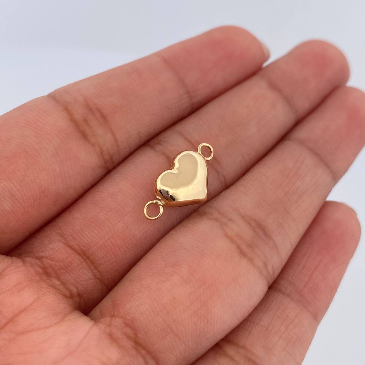 Herraje Corazon 0.45gr / 1.5cm / Soplado Oro Amarillo 18K &
