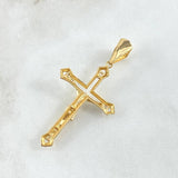 Dije Cruz Cristo 4.2gr / 5cm / Circones Blancos Oro Amarillo 18K ©