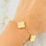 Pulso Aro Seguido Trebol 7.35gr / 17cm-19cm / Nac.Esp. Oro 18K ©
